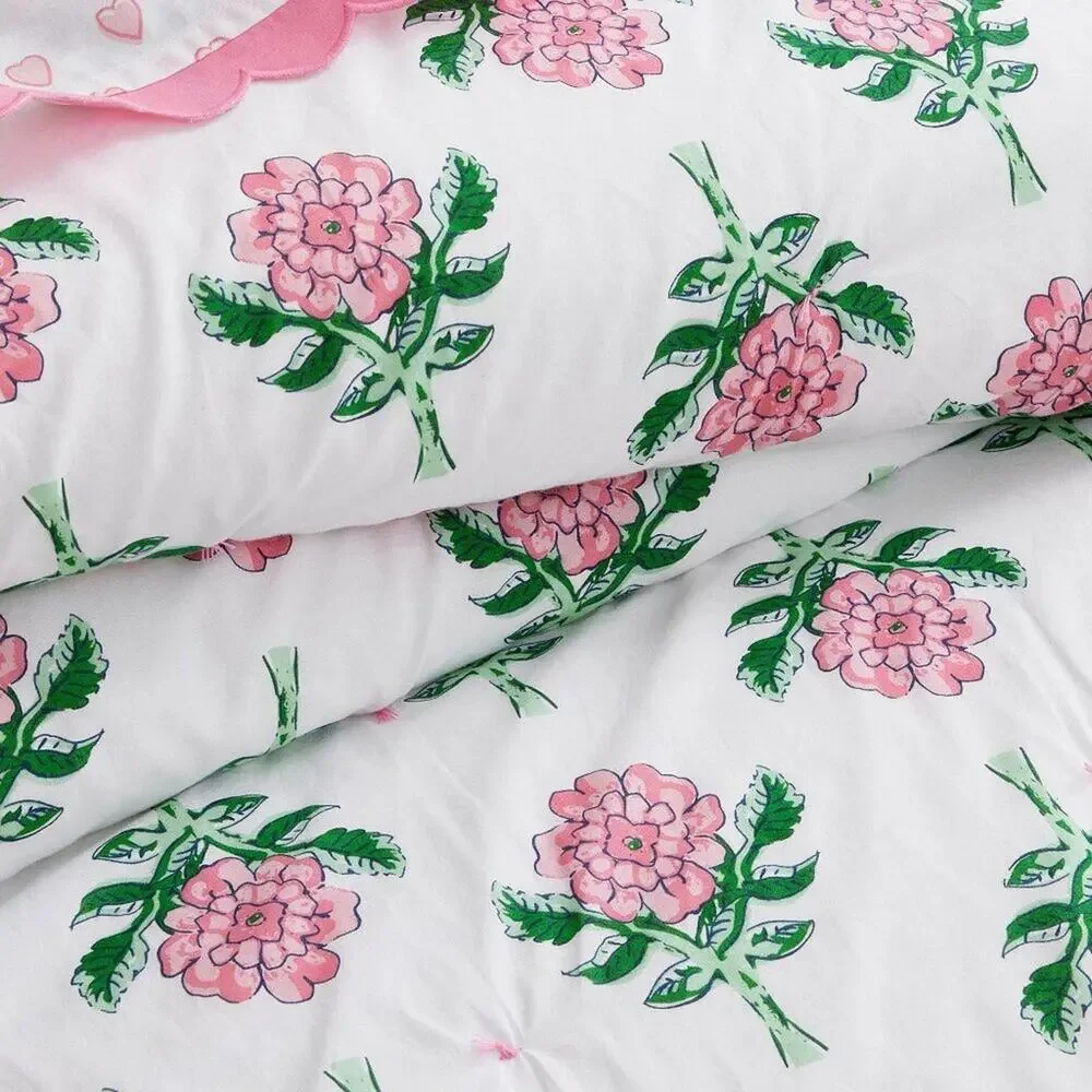 Pottery Barn x Roller Rabbit Rose Voile Quilt Rosebud Floral Print Twin / XL NWT
